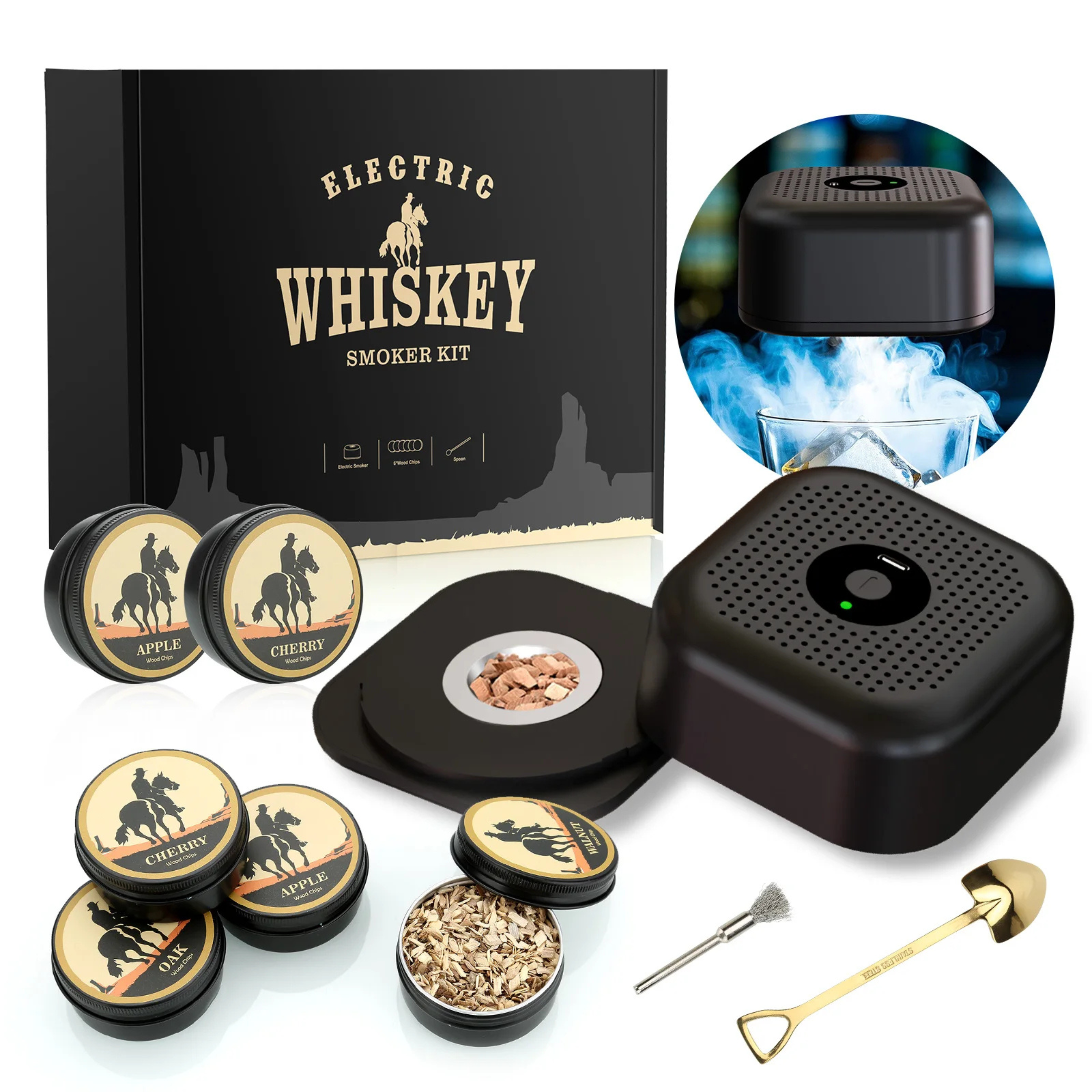 BARREL & EMBER™ ELECTRIC WHISKEY SMOKE KIT COMBO